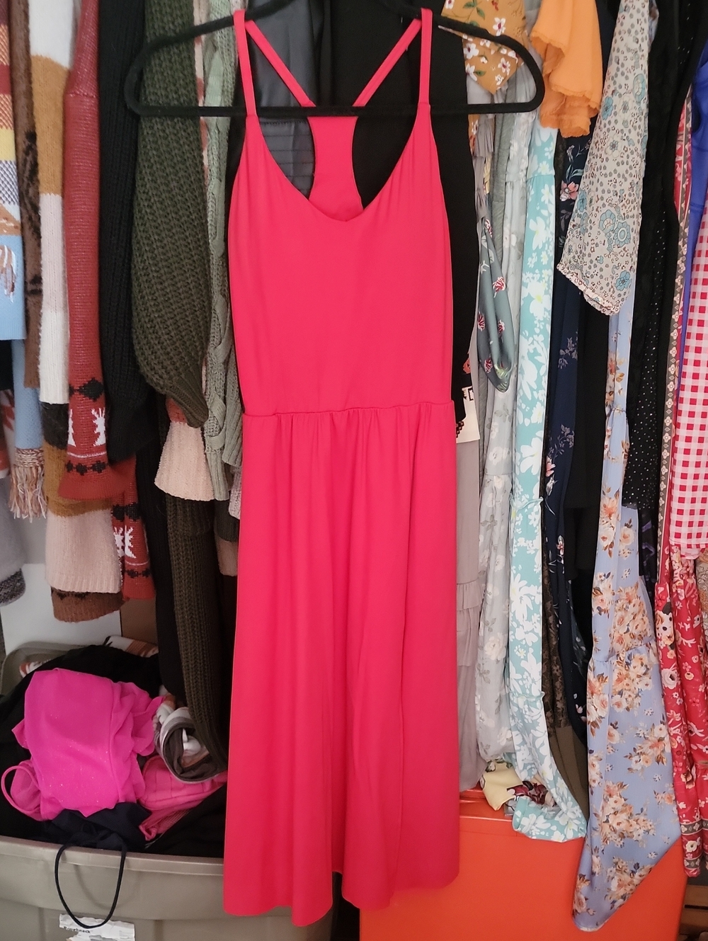 Red Women's Strappy Midi Dress
